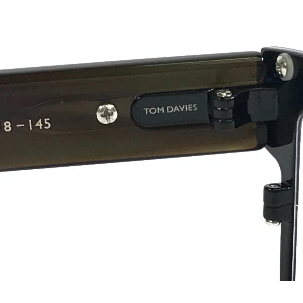 Tom Davies Eyeglasses Frames TD754 Col. 2266 Matte Black Blue Horn 57-18-145